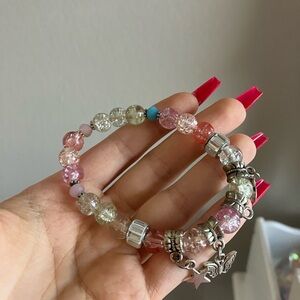 Silver Colorful Pandora Bracelet with 3 Charms